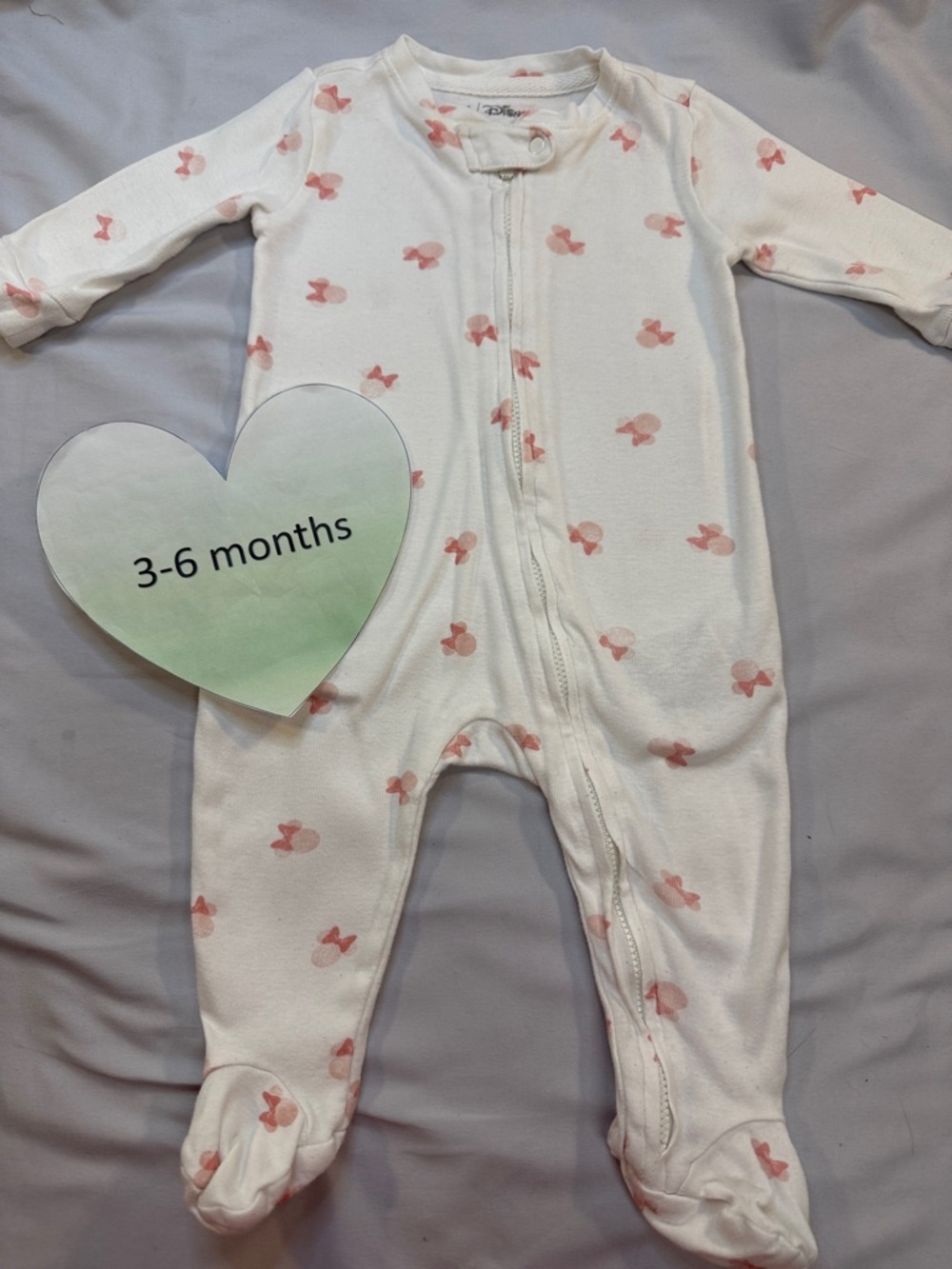 Disney X GAP White Footed Sleeper with Pink Bow Print